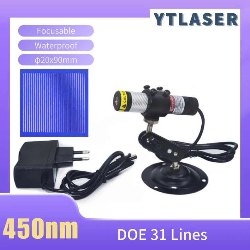 DOE 31 Lines Waterproof Positioner 450nm 80mw Laser Diode Module Focusable Beam Laser Locator For Woodworking Carving Machine
DOE 31 Lines Waterproof Positioner 450nm 80mw Laser Diode Module Focusable Beam Laser Locator For Woodworking Carving Machine