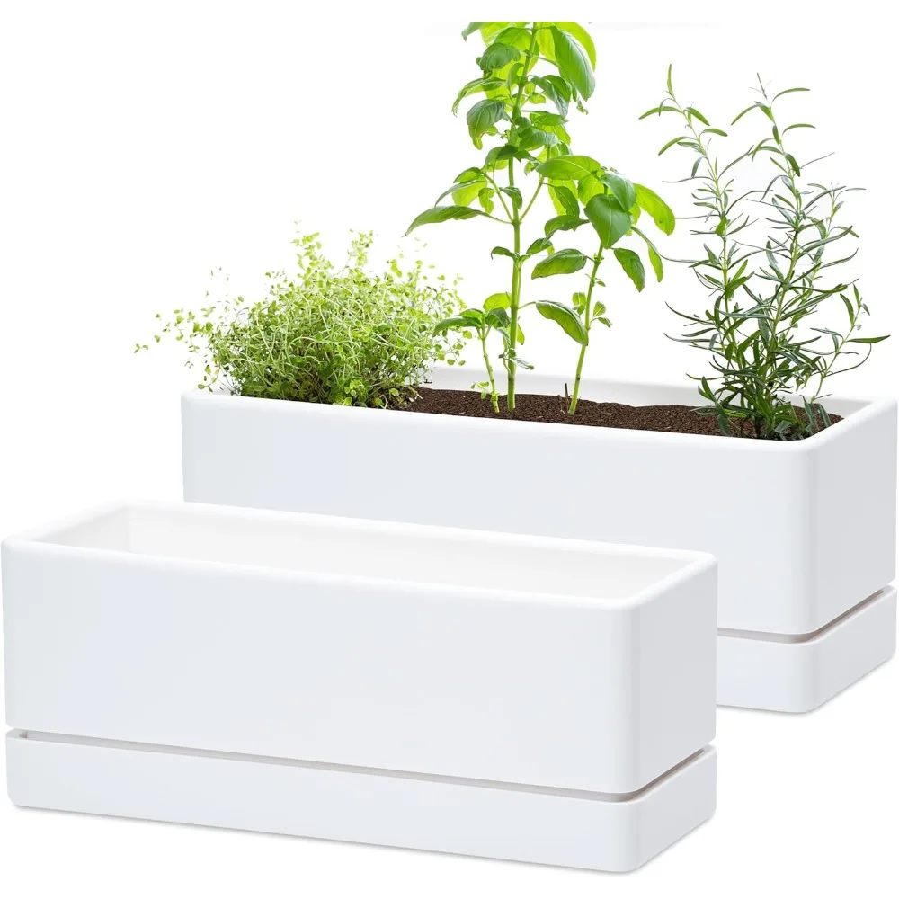 12-дюймовый белый прямоугольный пластиковый горшок с дренажными отверстиями и блюдцем, набор из 2 штук для внутренних суккулентов, подоконника сада
12-дюймовый белый прямоугольный пластиковый горшок с дренажными отверстиями и блюдцем, набор из 2 штук для внутренних суккулентов, подоконника сада