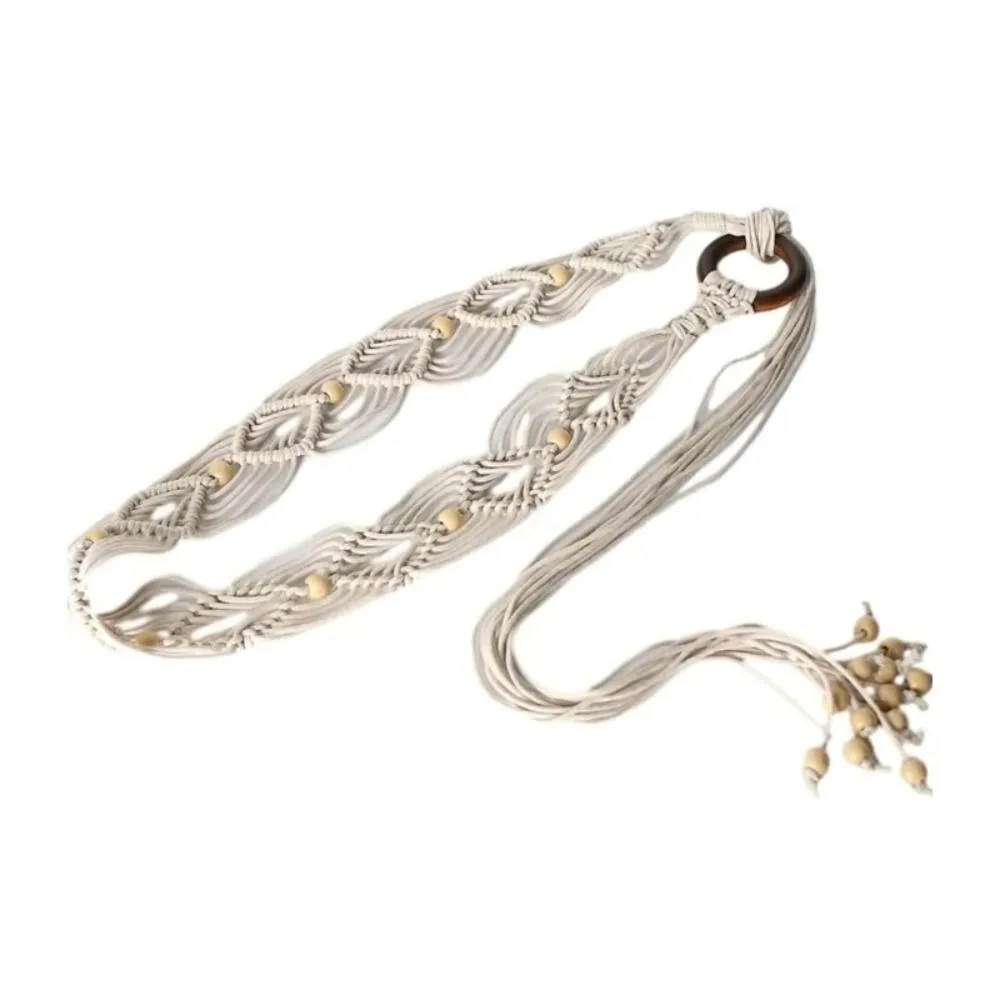 Casual Wax Rope Female Waist Rope Woven Knot Bohemian Style Waist Belt Exquisite with Tassels Ethnic Style Waist Chain Holiday
Casual Wax Rope Female Waist Rope Woven Knot Bohemian Style Waist Belt Exquisite with Tassels Ethnic Style Waist Chain Holiday