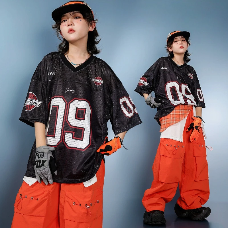 Boys Hip Hop Dance Costume Black T Shirt Orange Pants Cool Streetwear Clothing Group Modern Kpop Jazz Performance Stage Outfits
Boys Hip Hop Dance Costume Black T Shirt Orange Pants Cool Streetwear Clothing Group Modern Kpop Jazz Performance Stage Outfits