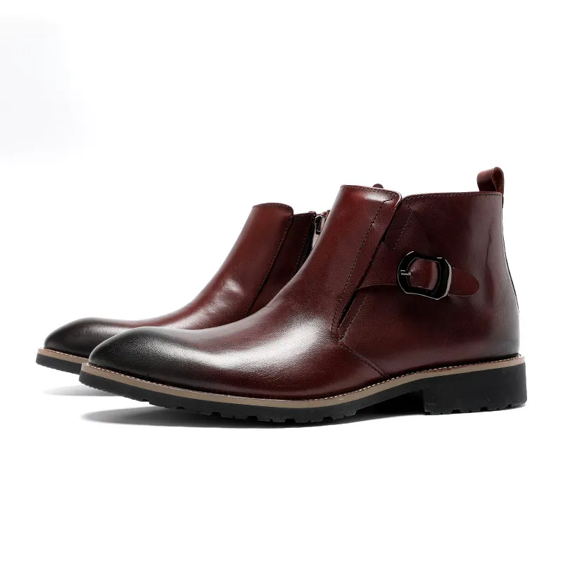 Genuine Leather Mens Pointed Toe Boots British Style Fashion Versatile Mens Casual High Top Ankle Boots Trendy Short Boots
Genuine Leather Mens Pointed Toe Boots British Style Fashion Versatile Mens Casual High Top Ankle Boots Trendy Short Boots