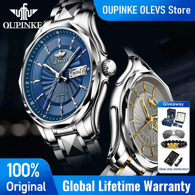 OUPINKE Swiss Movement Mechanical Watch Tungsten Steel Luxury Watches Man Week Date 50M Waterproof Luminous Watch Gift 3172
OUPINKE Swiss Movement Mechanical Watch Tungsten Steel Luxury Watches Man Week Date 50M Waterproof Luminous Watch Gift 3172