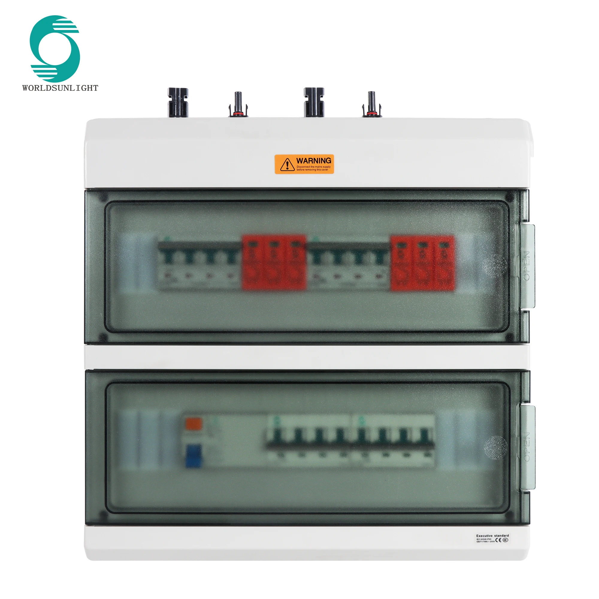 WSDB-PV2/2 Водонепроницаемый пылезащитный 2 в 2 выхода 2 струны 25A 1000V AC + DC Солнечная батарея Pv Array Комбайнер для солнечной системы
WSDB-PV2/2 Водонепроницаемый пылезащитный 2 в 2 выхода 2 струны 25A 1000V AC + DC Солнечная батарея Pv Array Комбайнер для солнечной системы