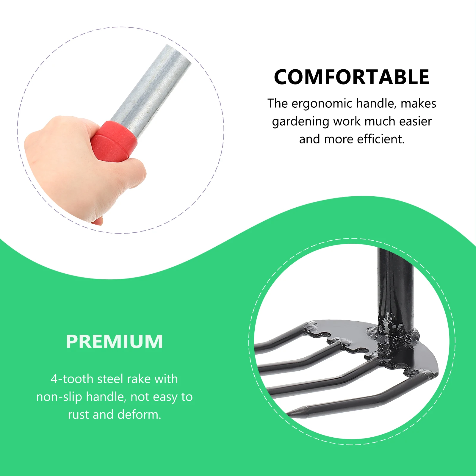 2Pcs Four-tooth Peanut Rake Garden Tools Small Hand Rakes Loosening Soil Weeding Digging Yard Lawn Orchard Cultivating Planting
2Pcs Four-tooth Peanut Rake Garden Tools Small Hand Rakes Loosening Soil Weeding Digging Yard Lawn Orchard Cultivating Planting