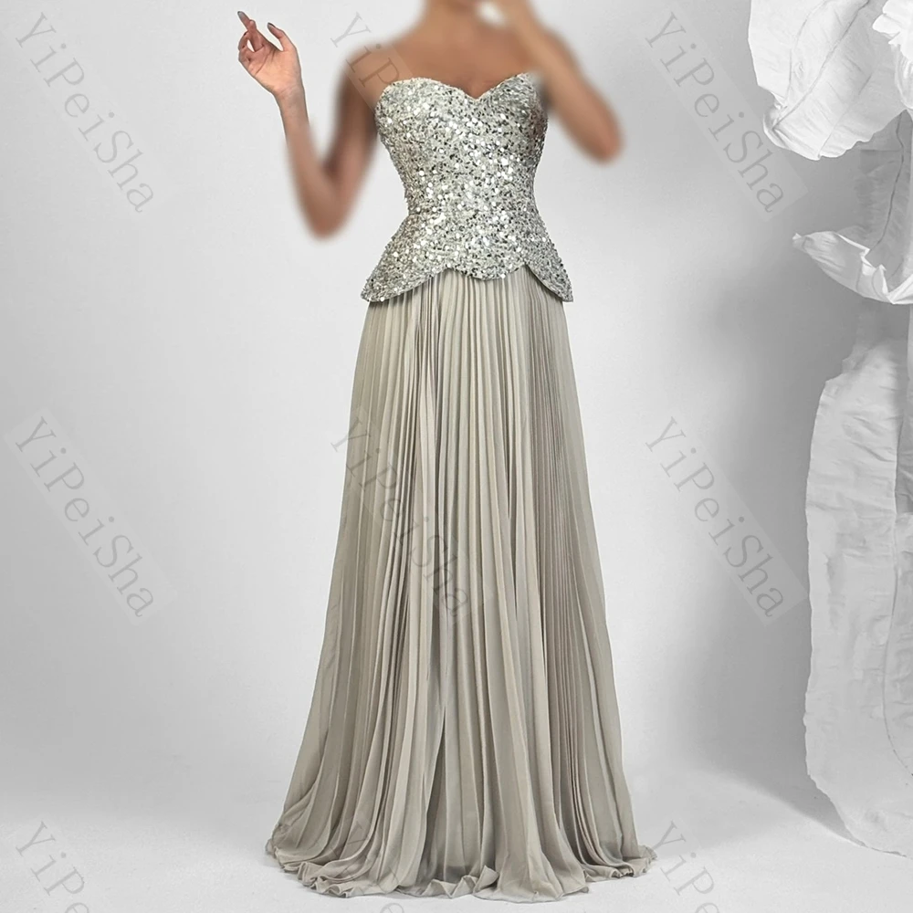 Customized A-line Evening Dresses Floor-length Strapless Sleeveless Prom Gown Fashion Sequined Simple Draped Backless Party Gown
Customized A-line Evening Dresses Floor-length Strapless Sleeveless Prom Gown Fashion Sequined Simple Draped Backless Party Gown