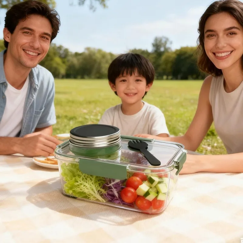 【БОЛЬШАЯ РАСПРОДАЖА】Салатница-банка с герметичной крышкой, для обедов, пикников, семейных встреч и поездок на природу, включает в себя отсек для приправ.
【БОЛЬШАЯ РАСПРОДАЖА】Салатница-банка с герметичной крышкой, для обедов, пикников, семейных встреч и поездок на природу, включает в себя отсек для приправ.