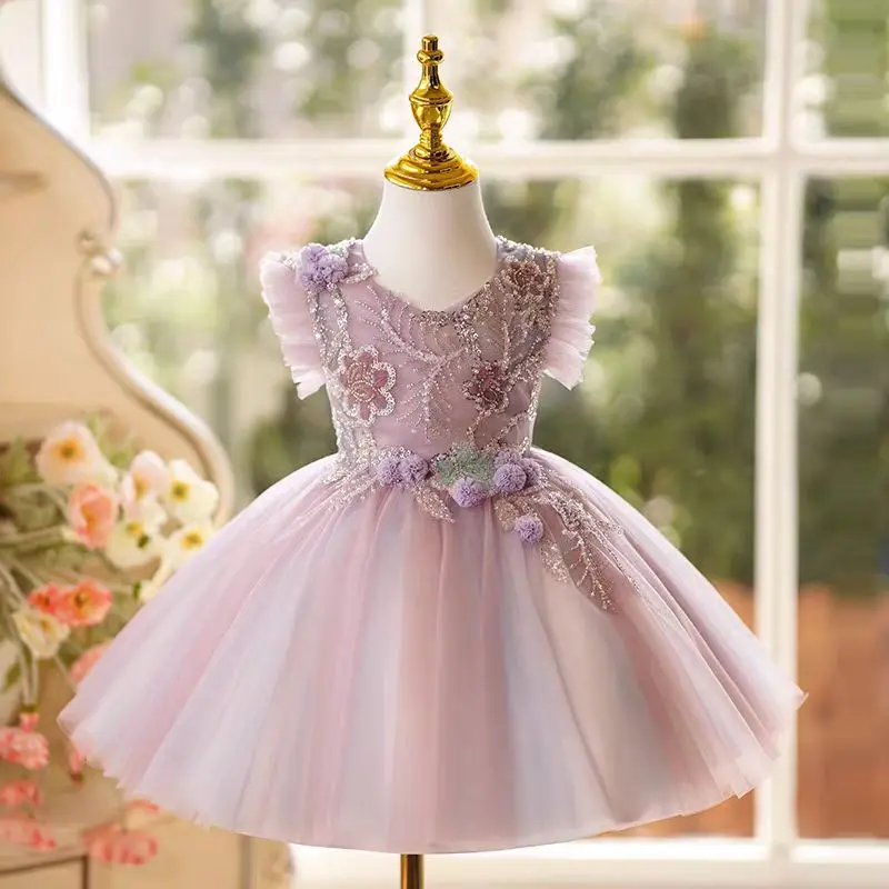 Jill Wish Floral Lilac Flower Girl Dress Knee Length Sleeveless Lace for Eid Princess Wedding Toddler Birthday Party Gowns J481
Jill Wish Floral Lilac Flower Girl Dress Knee Length Sleeveless Lace for Eid Princess Wedding Toddler Birthday Party Gowns J481