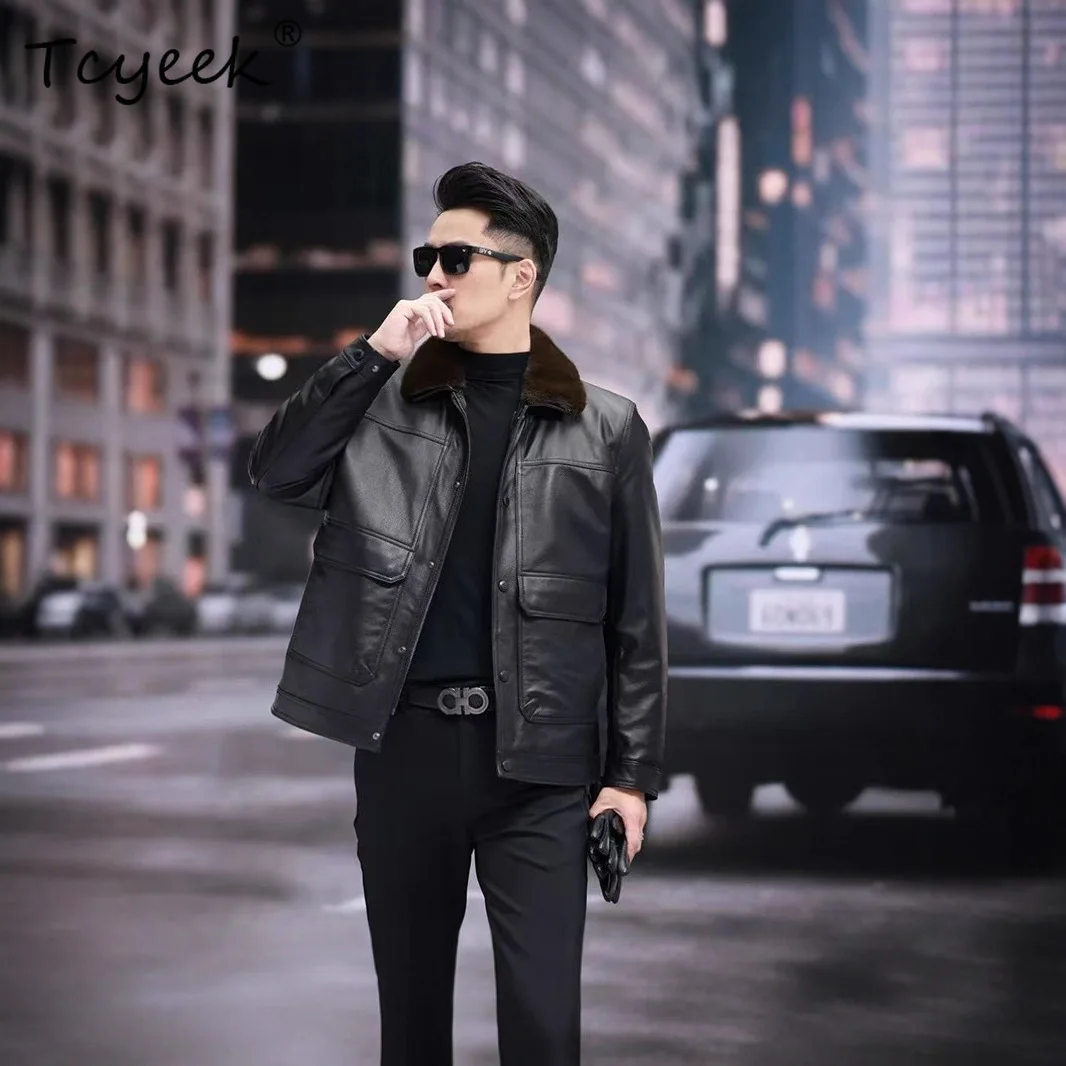 Tcyeek Top Layer Cowhide Genuine Leather Jacket Men Warm Winter Clothes Detachable Liner Mens Coats 2025 Trendy Куртка Мужская
Tcyeek Top Layer Cowhide Genuine Leather Jacket Men Warm Winter Clothes Detachable Liner Mens Coats 2025 Trendy Куртка Мужская
