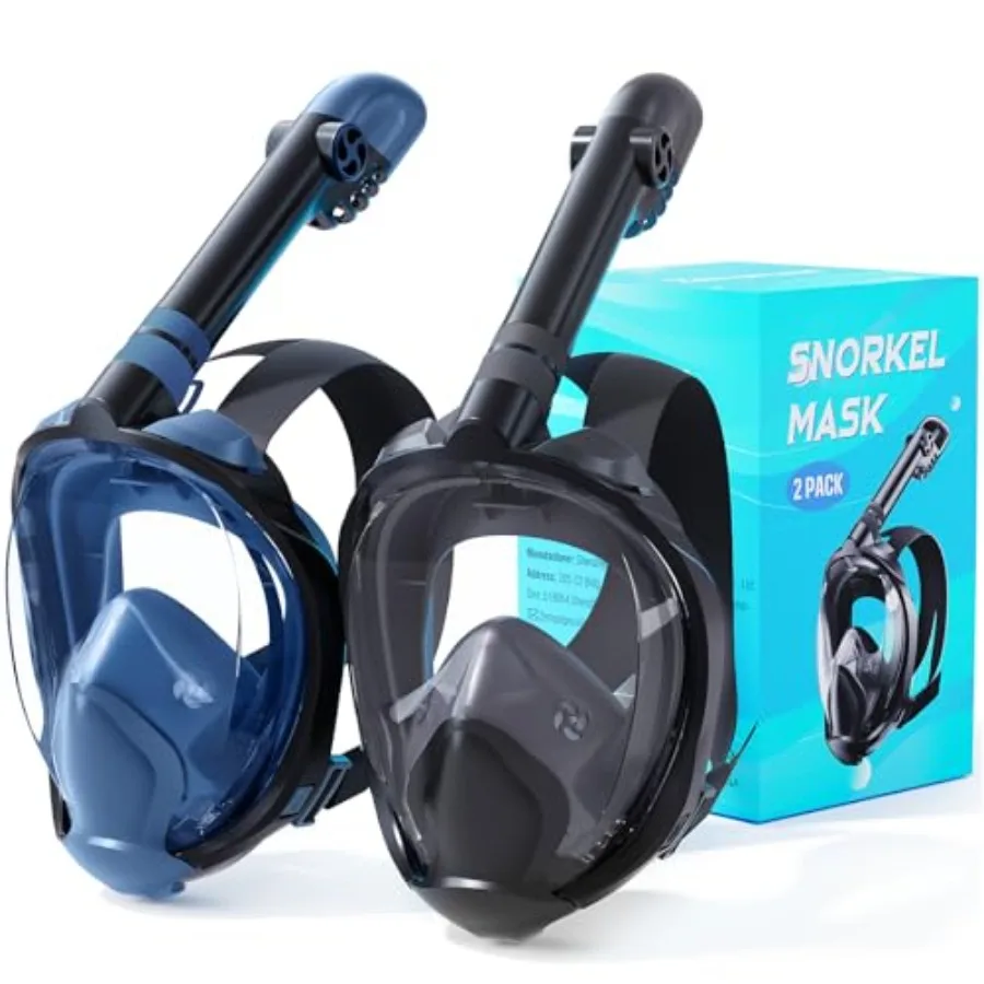 Full Face Snorkel Mask for Adults: 218 Panoramic Anti-Fog Dry Top System Camera Mount Foldable Anti-Leak Design in Black for Tr
Full Face Snorkel Mask for Adults: 218 Panoramic Anti-Fog Dry Top System Camera Mount Foldable Anti-Leak Design in Black for Tr