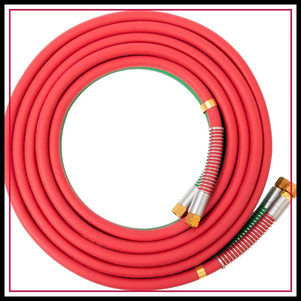 1/4" T Cutting Torch Hose - Oxygen Acetylene Hose for Welding Gas - B Fittings + Strain Relief Set 25ft
1/4" T Cutting Torch Hose - Oxygen Acetylene Hose for Welding Gas - B Fittings + Strain Relief Set 25ft