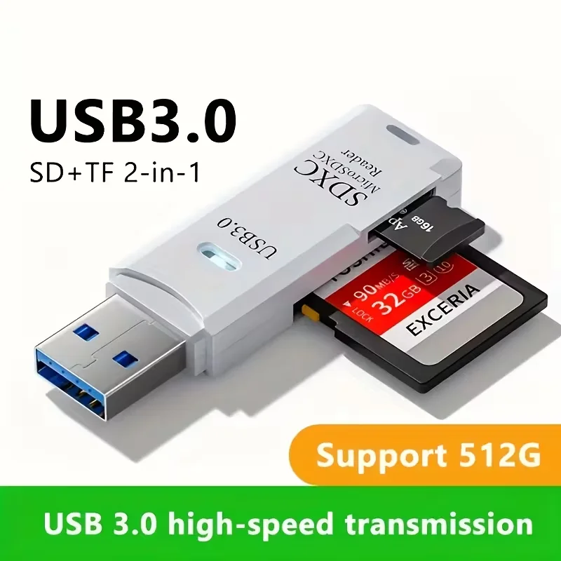 USB 3.0 MicroSD Card Reader, 5Gbps 2-in-1 SD Card to USB Adapter, Compatible with Micro SDHC & UHS-I Cards
USB 3.0 MicroSD Card Reader, 5Gbps 2-in-1 SD Card to USB Adapter, Compatible with Micro SDHC & UHS-I Cards