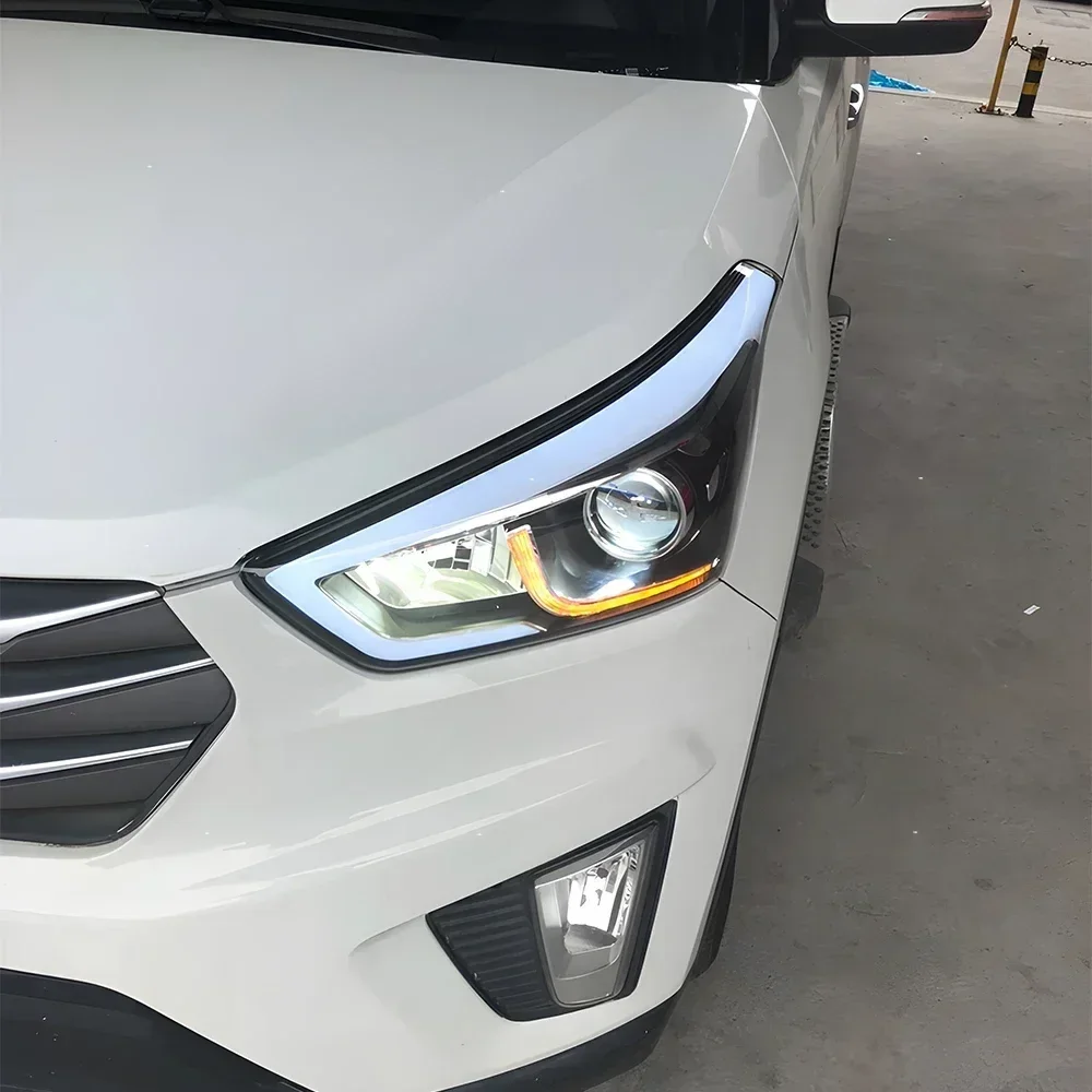Для Hyundai Creta Ix25 2014-2019 автомобильные передние фонари, обновленные бифокальные линзы с высокой настройкой, аксессуары, светодиодные автомобильные фары в сборе
Для Hyundai Creta Ix25 2014-2019 автомобильные передние фонари, обновленные бифокальные линзы с высокой настройкой, аксессуары, светодиодные автомобильные фары в сборе