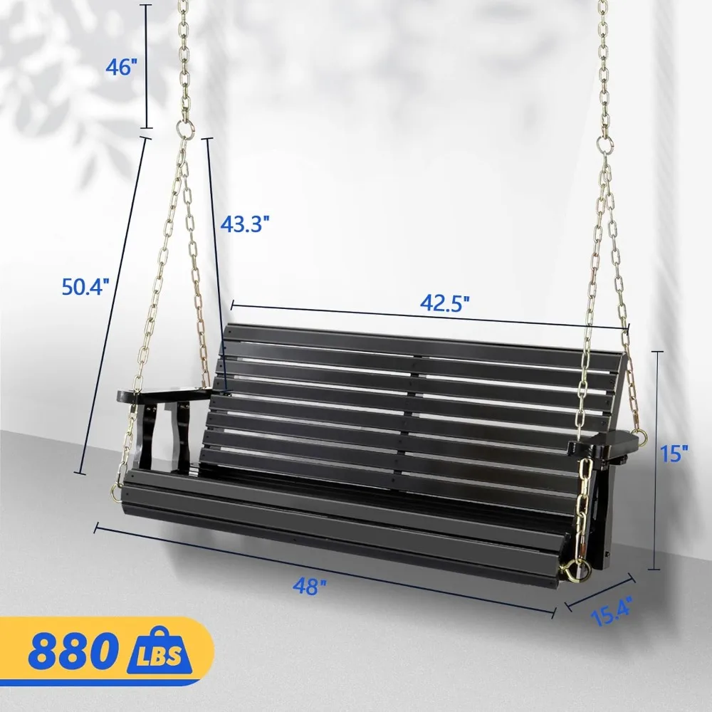 Upgraded Patio Wooden Porch Swing for Courtyard & Garden, Heavy Duty 880 LBS Swing Chair Bench
Upgraded Patio Wooden Porch Swing for Courtyard & Garden, Heavy Duty 880 LBS Swing Chair Bench