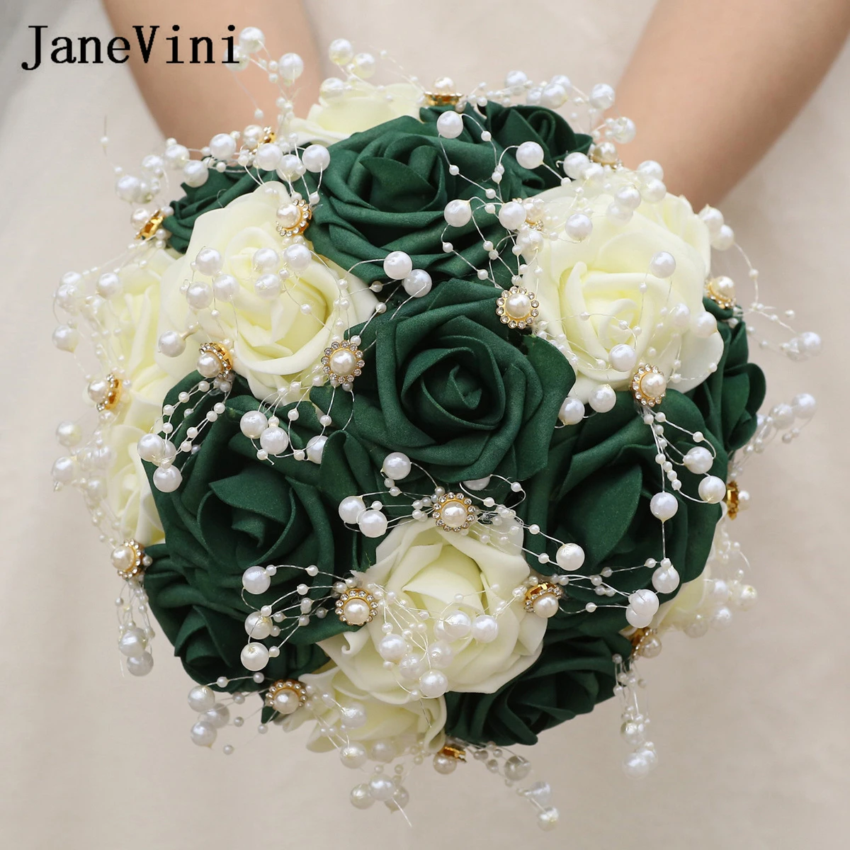 JaneVini Elegant Dark Green Foam Flowers Wedding Bouquet Bride Bridesmaid Holding Flowers Pearl Bridal Bouquets Accesorios Novia
JaneVini Elegant Dark Green Foam Flowers Wedding Bouquet Bride Bridesmaid Holding Flowers Pearl Bridal Bouquets Accesorios Novia