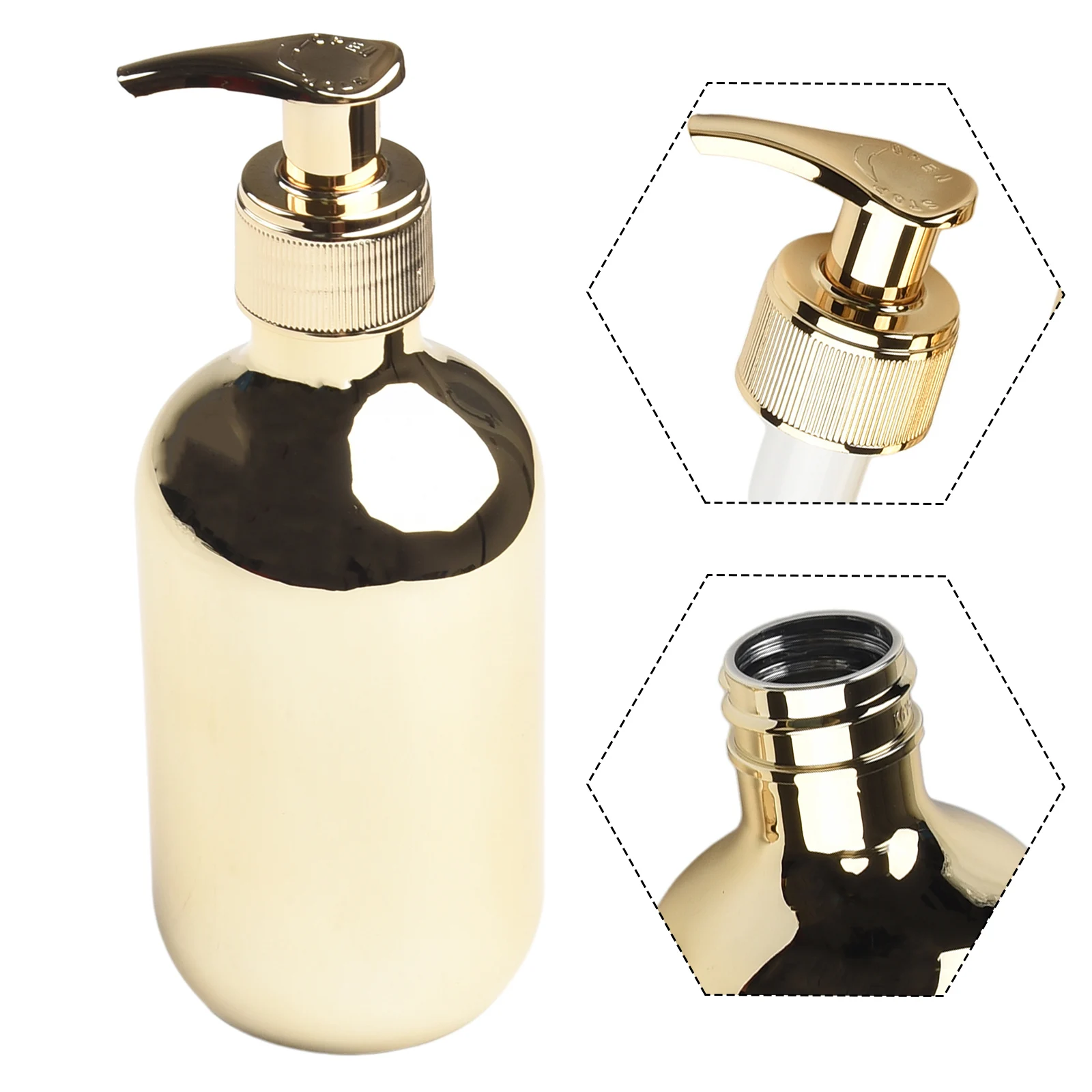 Round Gold Chrome Soap Bottles 300ml Hand Soap Dispensers Quick Opening Perfect for Kitchen Restroom Bathroom Use
Round Gold Chrome Soap Bottles 300ml Hand Soap Dispensers Quick Opening Perfect for Kitchen Restroom Bathroom Use