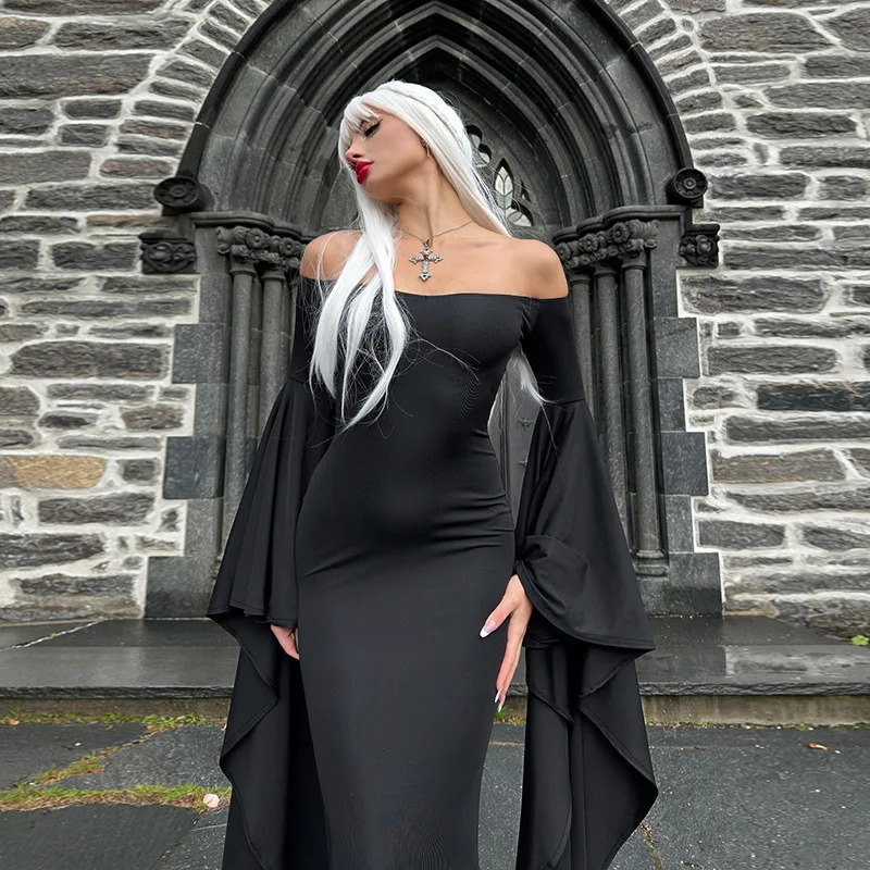 Готическое вечернее платье на одно плечо для женщин, длинное, с завышенной талией, из утолщенного трикотажного полиэстера, для Хэллоуина
Готическое вечернее платье на одно плечо для женщин, длинное, с завышенной талией, из утолщенного трикотажного полиэстера, для Хэллоуина
