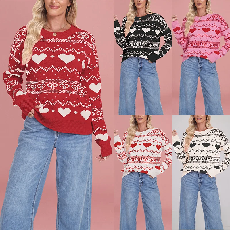Pullovers Women Sweaters Print Round Neck Full Sleeve Casual Loose Y2k Streetwear Elegant Splice Knit Autumn Winter 2025
Pullovers Women Sweaters Print Round Neck Full Sleeve Casual Loose Y2k Streetwear Elegant Splice Knit Autumn Winter 2025