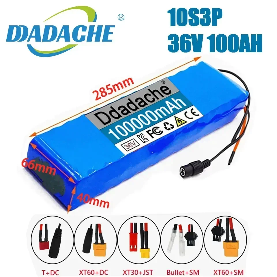 10S3P 36V 100Ah 18650 Rechargeable Lithium Battery Pack 1000W Power Modified Bicycle electric scooter Vehicle with BMS
10S3P 36V 100Ah 18650 Rechargeable Lithium Battery Pack 1000W Power Modified Bicycle electric scooter Vehicle with BMS