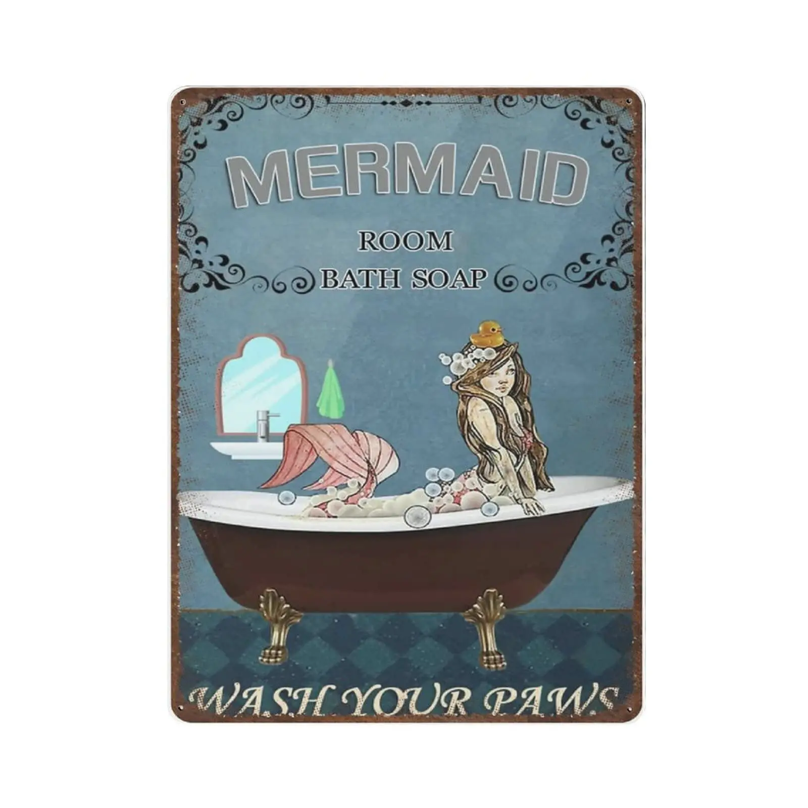 Vintage Metal Tin Sign Plaque,Mermaid Bath Soap Wash Your Paws Metal Signs,Man cave Pub Club Cafe Home Decor Plate,Birthday Anni
Vintage Metal Tin Sign Plaque,Mermaid Bath Soap Wash Your Paws Metal Signs,Man cave Pub Club Cafe Home Decor Plate,Birthday Anni