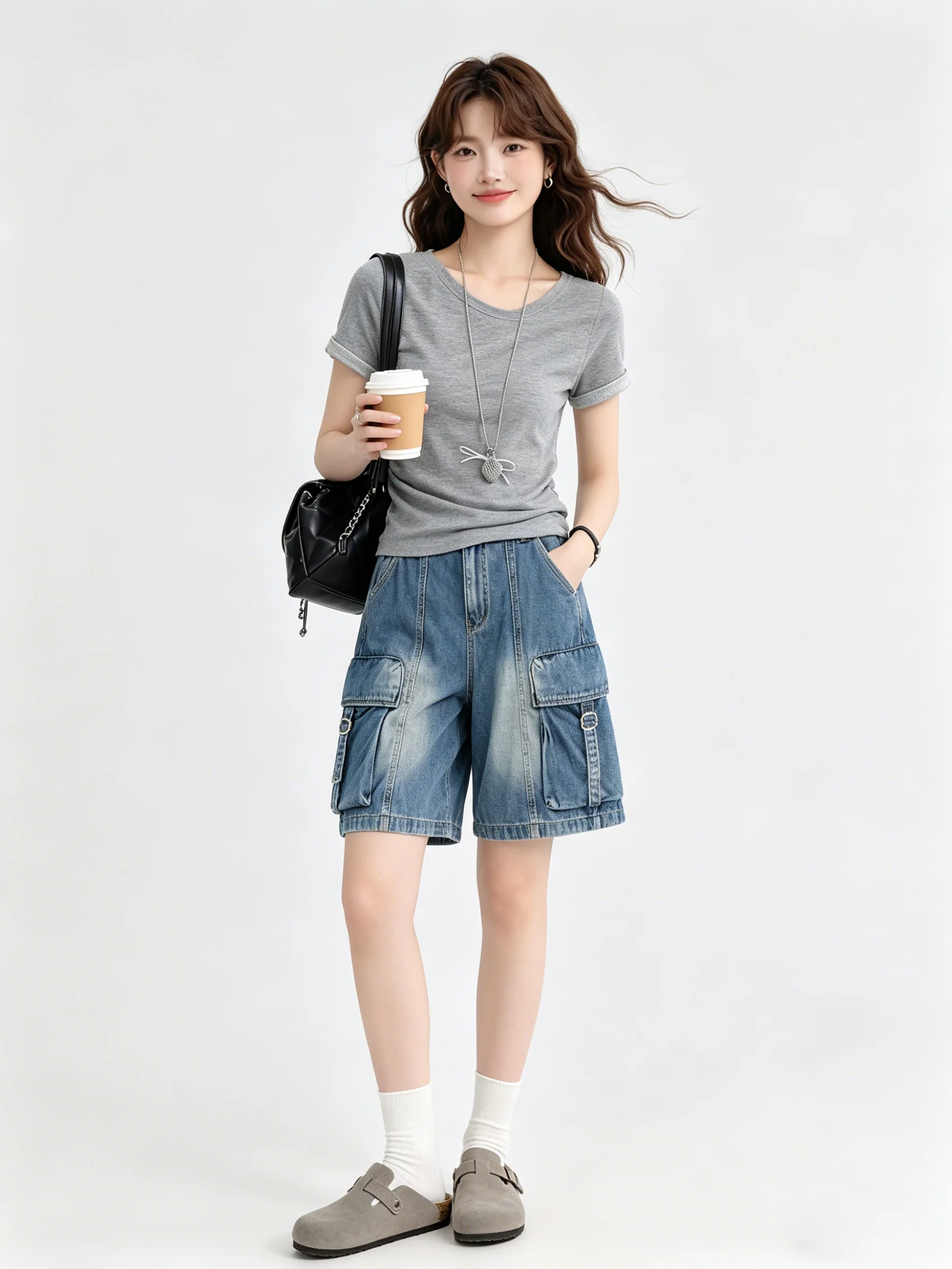 Summer Korean Style Loose Women's Jeans Wide Leg Pants Light Blue Washed Denim Casual Trousers Five-Quarter Design Sensation
Summer Korean Style Loose Women's Jeans Wide Leg Pants Light Blue Washed Denim Casual Trousers Five-Quarter Design Sensation