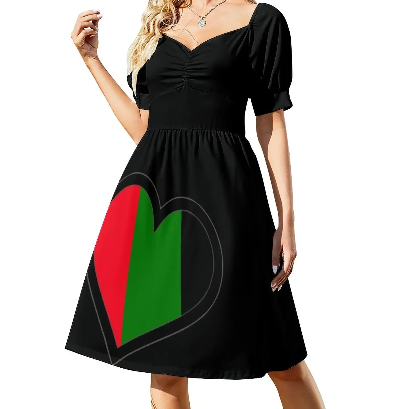 Black Heart in Green Short-Sleeved Dress women's clothing trend 2025 Woman's evening dress Dress
Black Heart in Green Short-Sleeved Dress women's clothing trend 2025 Woman's evening dress Dress
