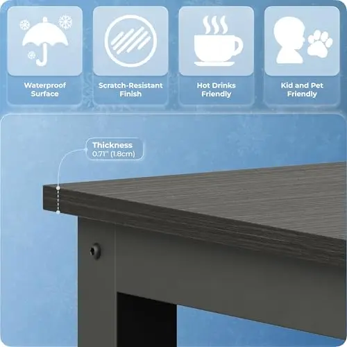 43 Inch Rectangular Bar Height Table With Waterproof Top And Scratch-Resistant Finish, Black Metal Frame For Kitchen Dining Area
43 Inch Rectangular Bar Height Table With Waterproof Top And Scratch-Resistant Finish, Black Metal Frame For Kitchen Dining Area