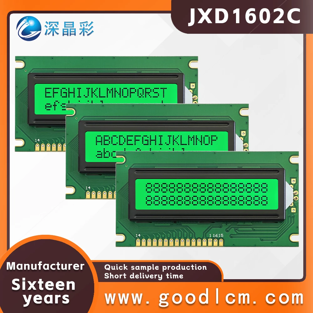 Industrial control lcd 16 * 2 dot matrix LCD screen JXD1602C STN Green Positive Digital Character Screen LCM display module
Industrial control lcd 16 * 2 dot matrix LCD screen JXD1602C STN Green Positive Digital Character Screen LCM display module