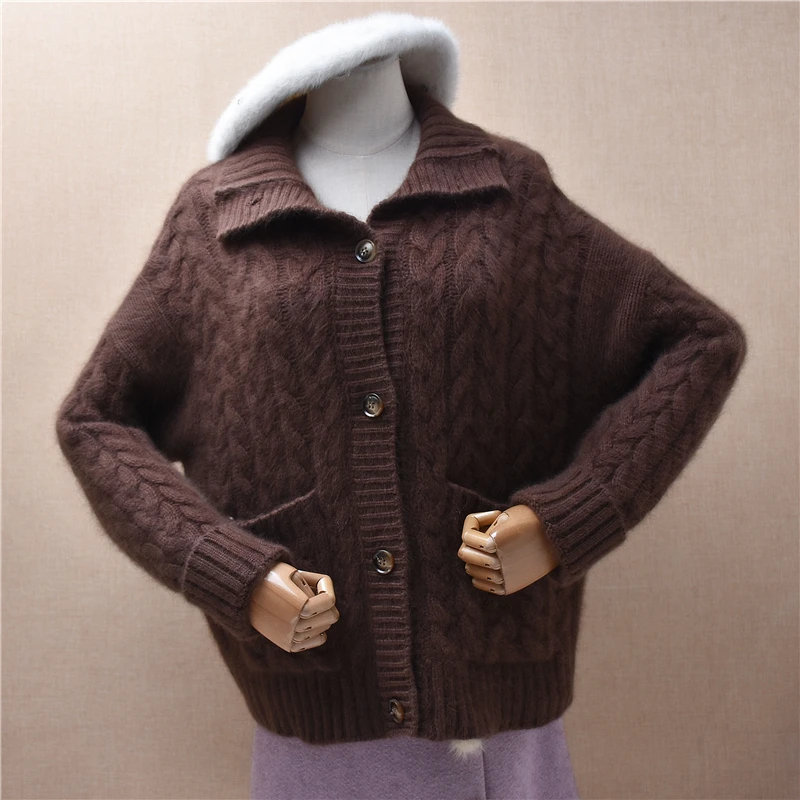 Women Mujer Autumn Winter Fashion Angora Rabbit Hair Knitted Jacquard Turtleneck Long Sleeves Loose Cardigans Sweater Jacket Top
Women Mujer Autumn Winter Fashion Angora Rabbit Hair Knitted Jacquard Turtleneck Long Sleeves Loose Cardigans Sweater Jacket Top