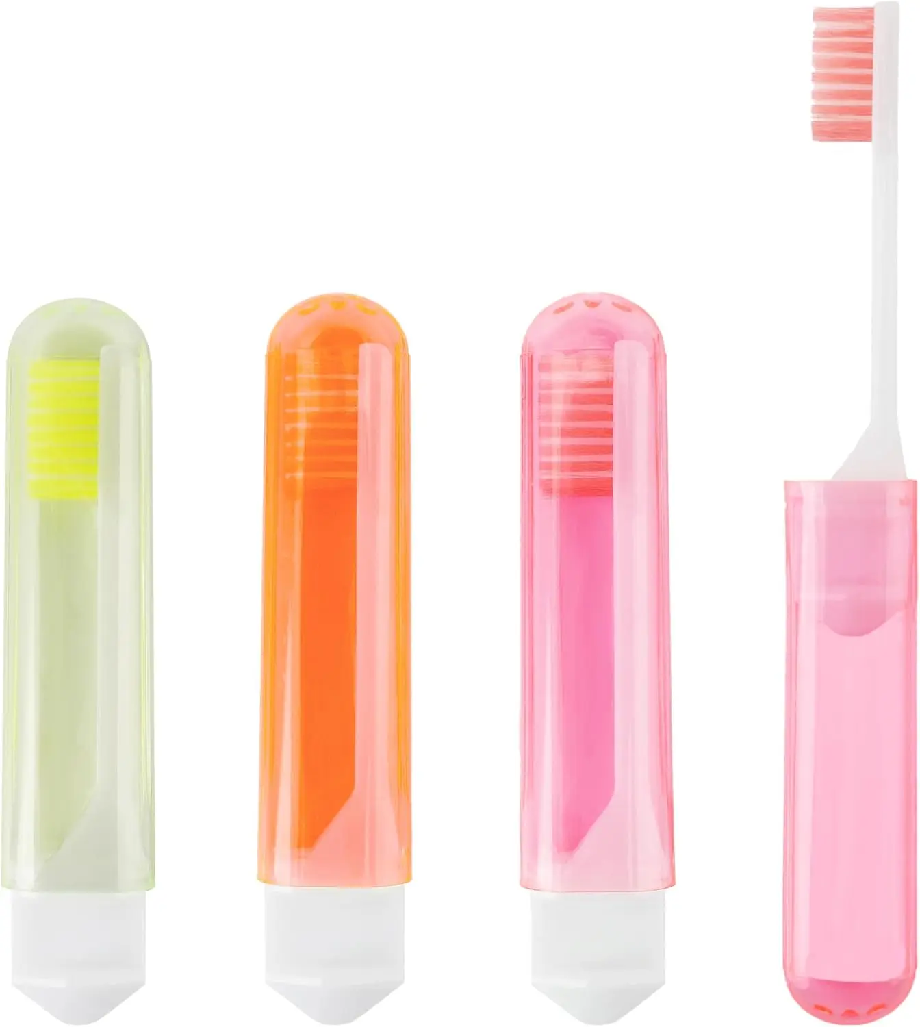 3-Pack Travel Toothbrush Set, Mini Folding Toothbrushes with Cover, Medium Bristles, Assorted Colors
3-Pack Travel Toothbrush Set, Mini Folding Toothbrushes with Cover, Medium Bristles, Assorted Colors