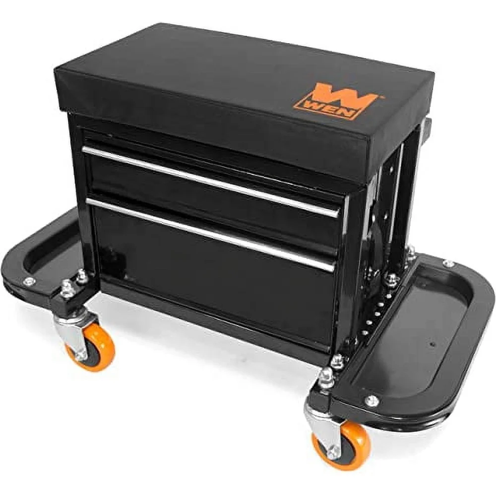 400LB Capacity Rolling Tool Chest Seat with Storage Pouch Padded Drawers Magnetic Trays Ball Bearing Casters Garage Glider
400LB Capacity Rolling Tool Chest Seat with Storage Pouch Padded Drawers Magnetic Trays Ball Bearing Casters Garage Glider