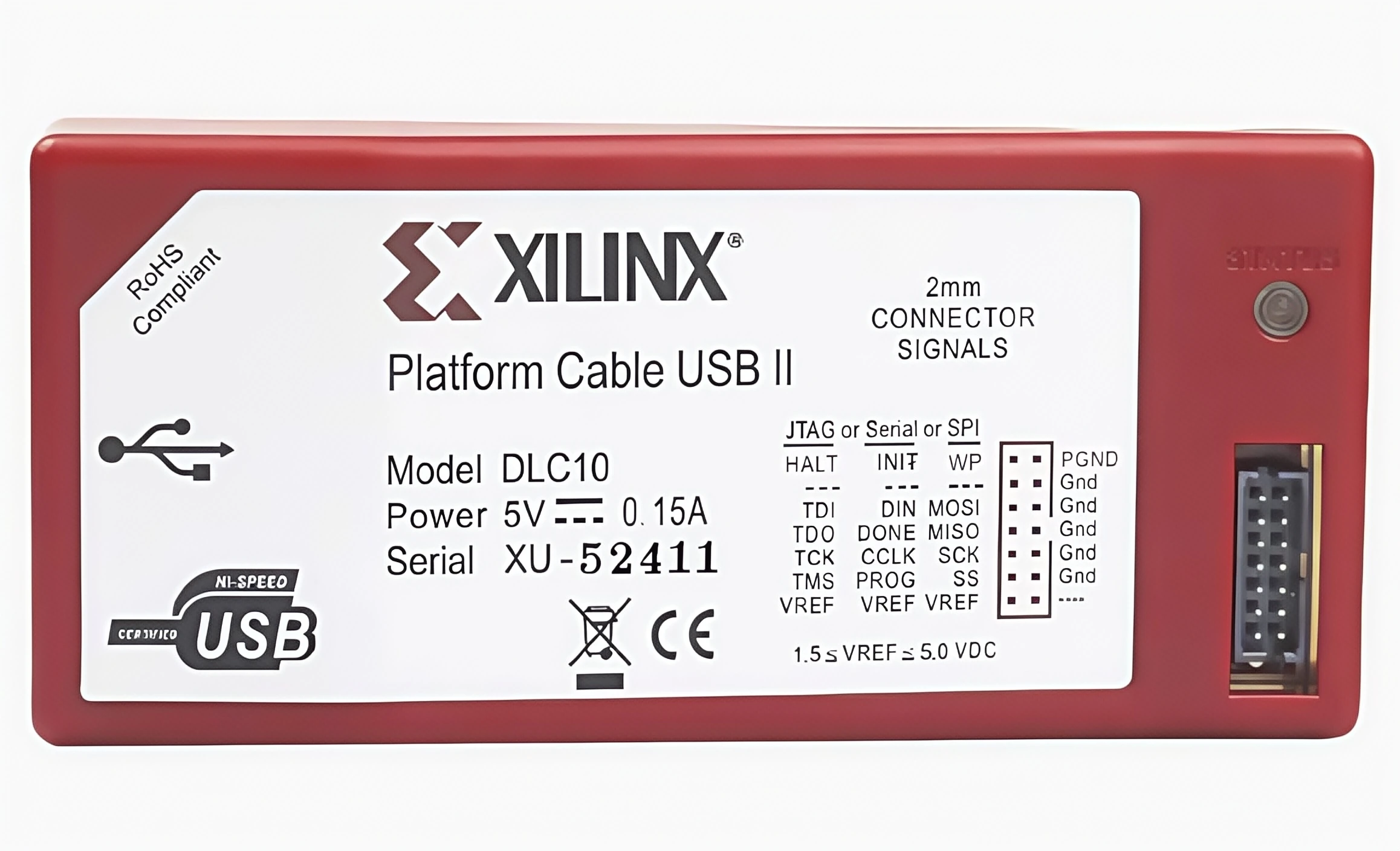 HW-USB-II-G DLC10 Xilinx Downloader Simulation FPGA Burning Programming
HW-USB-II-G DLC10 Xilinx Downloader Simulation FPGA Burning Programming