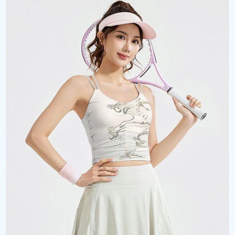 Summer Women Chinese Style Print Yoga Vest Comfortable Breathable Sports Tank Top with Fixed One-Piece Cups for Running Fitness
Summer Women Chinese Style Print Yoga Vest Comfortable Breathable Sports Tank Top with Fixed One-Piece Cups for Running Fitness