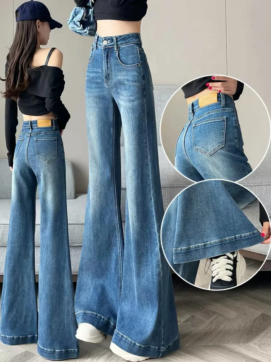 Blue Bell Bottom Wide Leg Pants Women's Spring Summer Thin New Loose Slimming Large Size Hoof Pants Casual Style
Blue Bell Bottom Wide Leg Pants Women's Spring Summer Thin New Loose Slimming Large Size Hoof Pants Casual Style