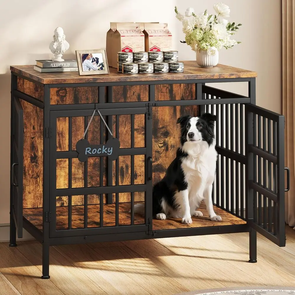 Прочная мебель для собачьего ящика 39, питомник для домашних животных разных размеров с двойными дверцами, деревянная клетка для собак от маленьких и больших собак, украшение для дома
Прочная мебель для собачьего ящика 39, питомник для домашних животных разных размеров с двойными дверцами, деревянная клетка для собак от маленьких и больших собак, украшение для дома