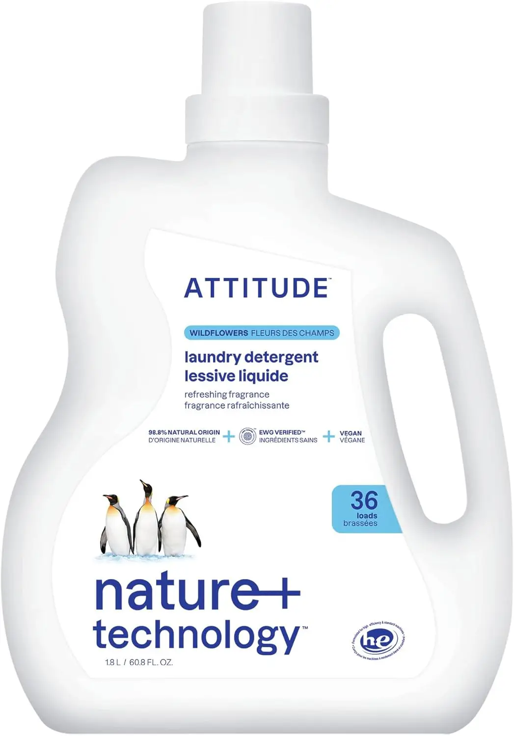 EWG Verified Plant-Based Laundry Detergent, HE Compatible, Vegan & Natural Soap with Wildflowers Scent, 36 Loads in 60.8 Fl Oz
EWG Verified Plant-Based Laundry Detergent, HE Compatible, Vegan & Natural Soap with Wildflowers Scent, 36 Loads in 60.8 Fl Oz