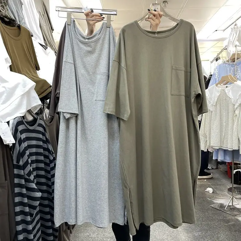 2024 Summer Fashion Trend Solid Color Round Neck Short Sleeve Split Dress Casual Sports Loose Women's Open Feet Dress L400
2024 Summer Fashion Trend Solid Color Round Neck Short Sleeve Split Dress Casual Sports Loose Women's Open Feet Dress L400