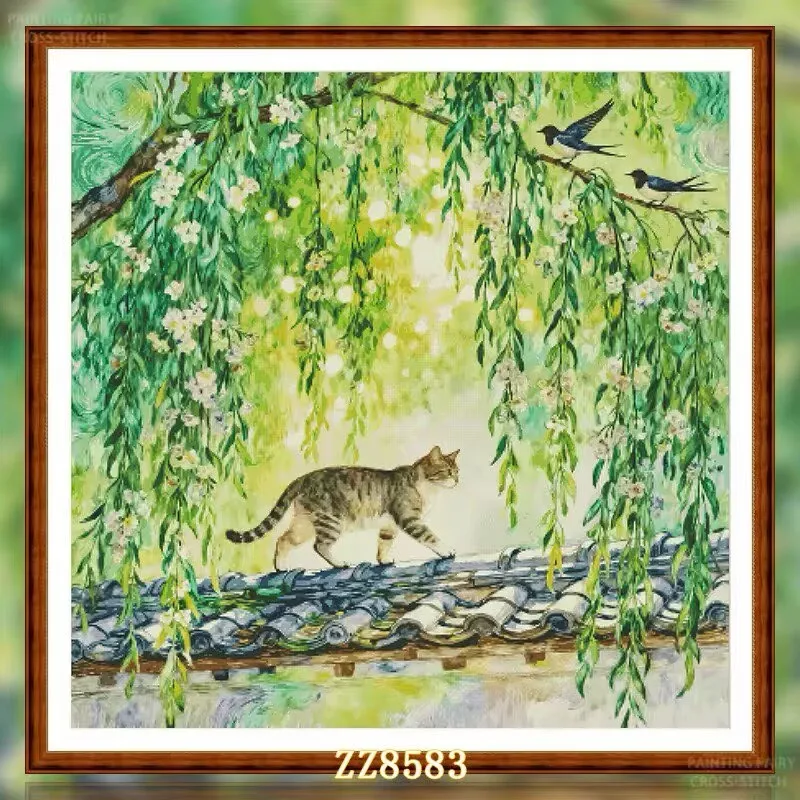 ZZ8583- Spring Day Cat 14CT 16CT 18CT Stamped Canvas Cross Stitch DIY Set Needlework Embroidery 104 Colors
ZZ8583- Spring Day Cat 14CT 16CT 18CT Stamped Canvas Cross Stitch DIY Set Needlework Embroidery 104 Colors