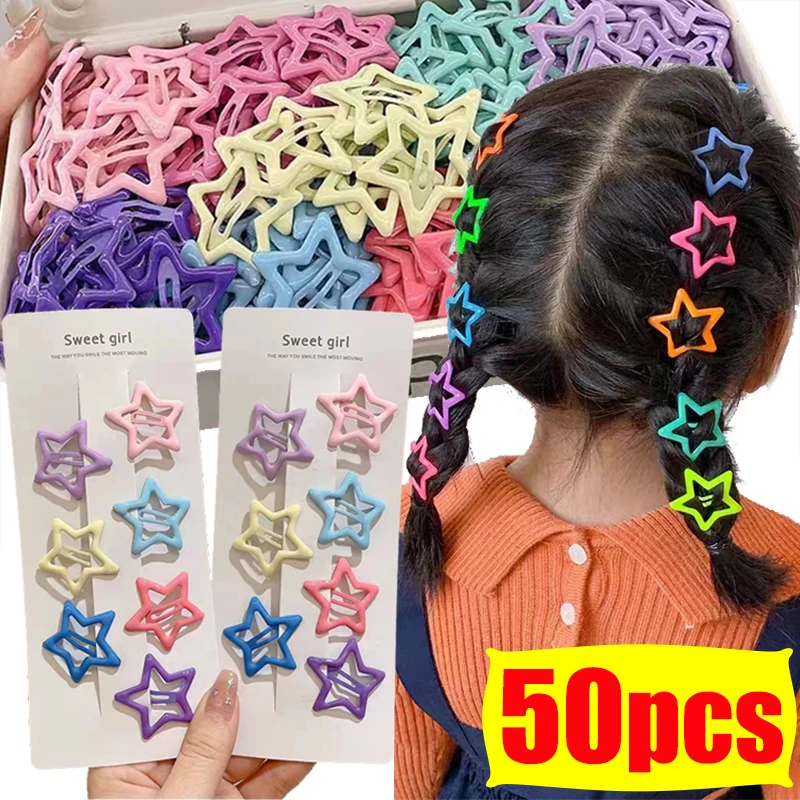 50pcs Colorful Star Hairpin Metal Bb Clips Y2K Student Side Clip Five-pointed Star Mini Hairpins Children's Hair Accessories
50pcs Colorful Star Hairpin Metal Bb Clips Y2K Student Side Clip Five-pointed Star Mini Hairpins Children's Hair Accessories