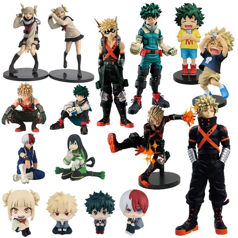 In Stock Hot My Hero Academia Figure Toga Bakugou Midoriya PVC Action Figurine Collectible Model Toys Gift For Kids Anime Fans