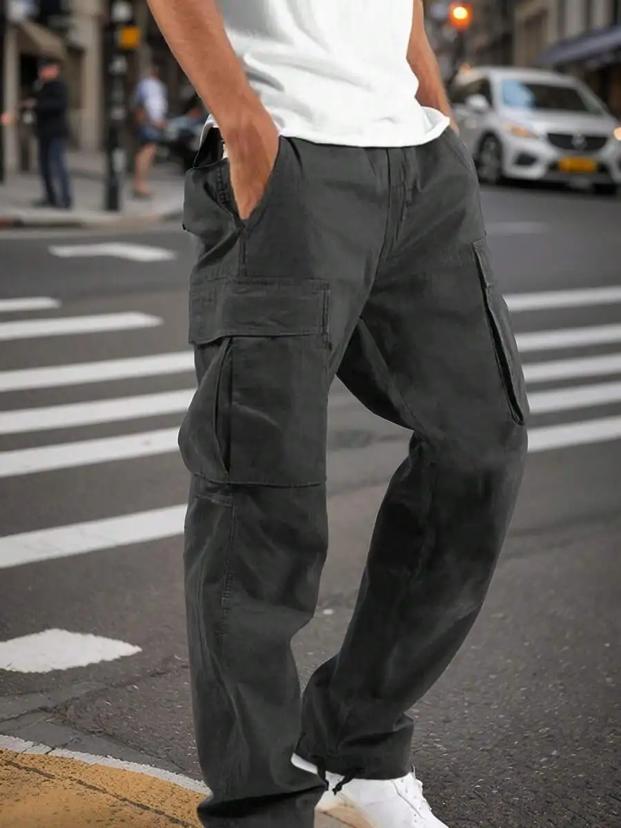Mens Cargo Pants Casual Loose Straight Sweatpants Cotton Polyester Blend
Mens Cargo Pants Casual Loose Straight Sweatpants Cotton Polyester Blend