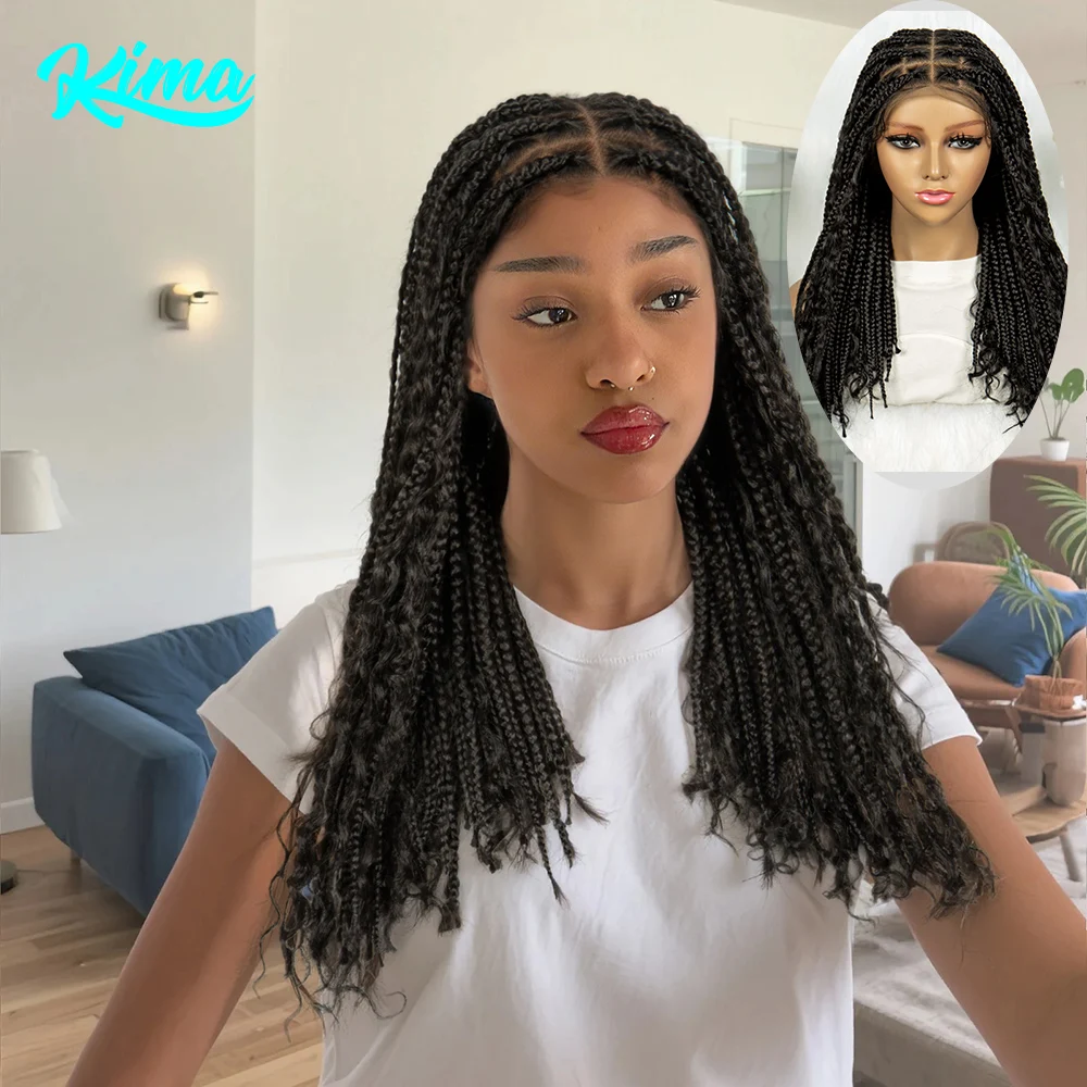 KIMA плетеные парики 18-дюймовые синтетические полные парики шнурка плетеные парики косички плетение парики с вьющимися волосами для чернокожих женщин 
KIMA плетеные парики 18-дюймовые синтетические полные парики шнурка плетеные парики косички плетение парики с вьющимися волосами для чернокожих женщин
