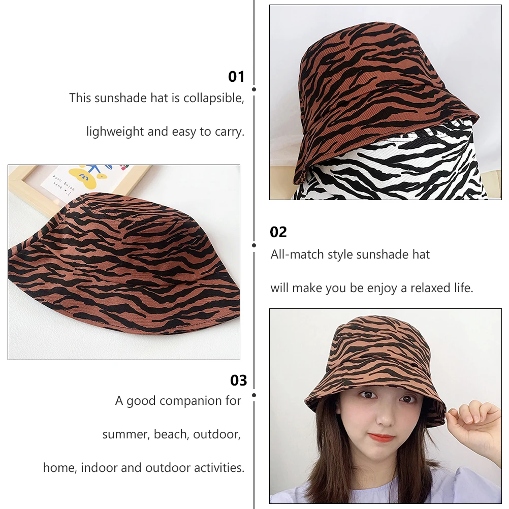 Zebra Stripe Bucket Hat Foldable Lightweight Summer Sunhat for Women Beach Outdoor Activities UV Protection Polyester
Zebra Stripe Bucket Hat Foldable Lightweight Summer Sunhat for Women Beach Outdoor Activities UV Protection Polyester