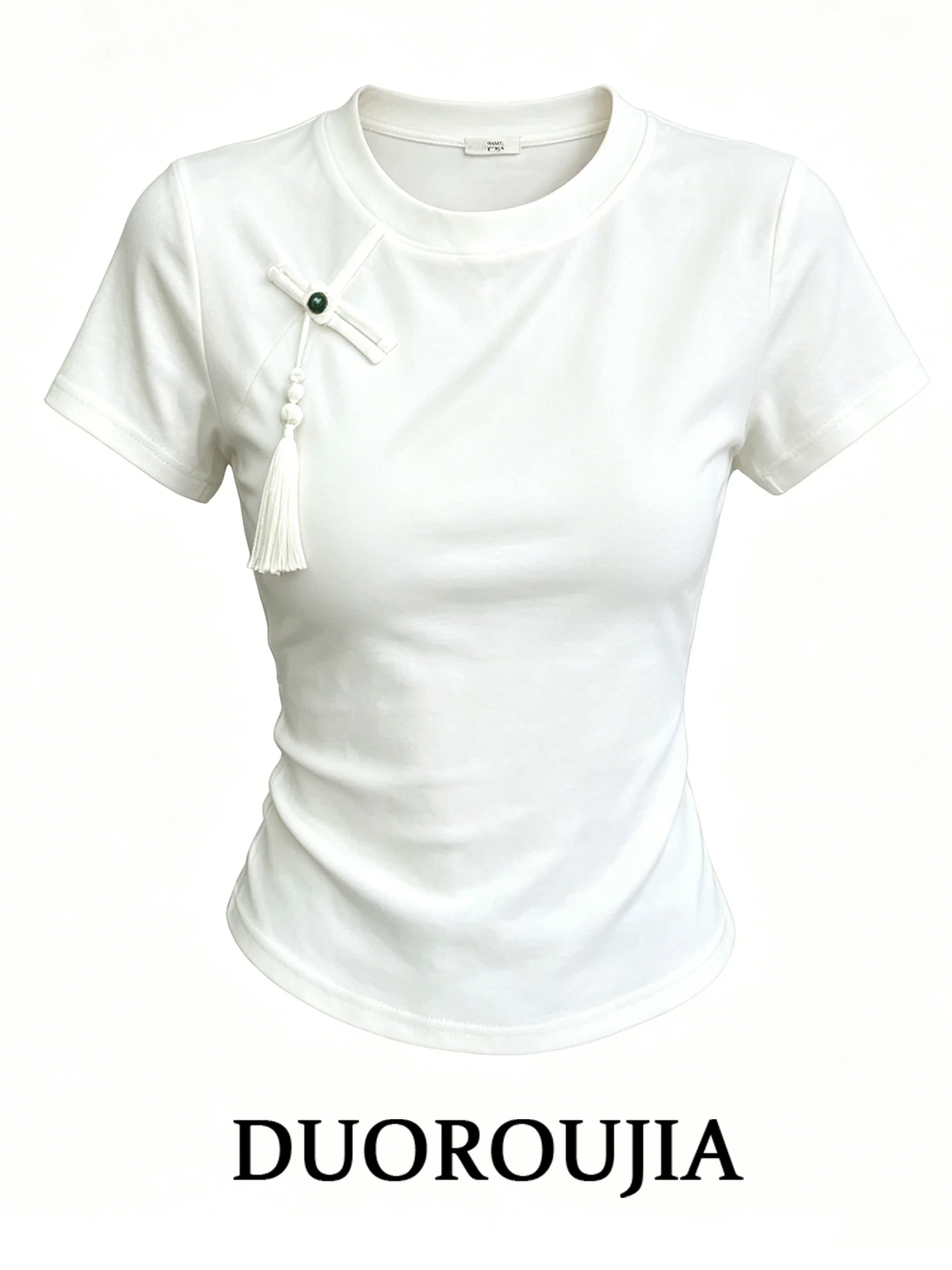 Slimming Short Sleeve round Neck T-Shirt Women's Fashionable Decorative Button Design Summer plus Size Versatile Stylish Top
Slimming Short Sleeve round Neck T-Shirt Women's Fashionable Decorative Button Design Summer plus Size Versatile Stylish Top