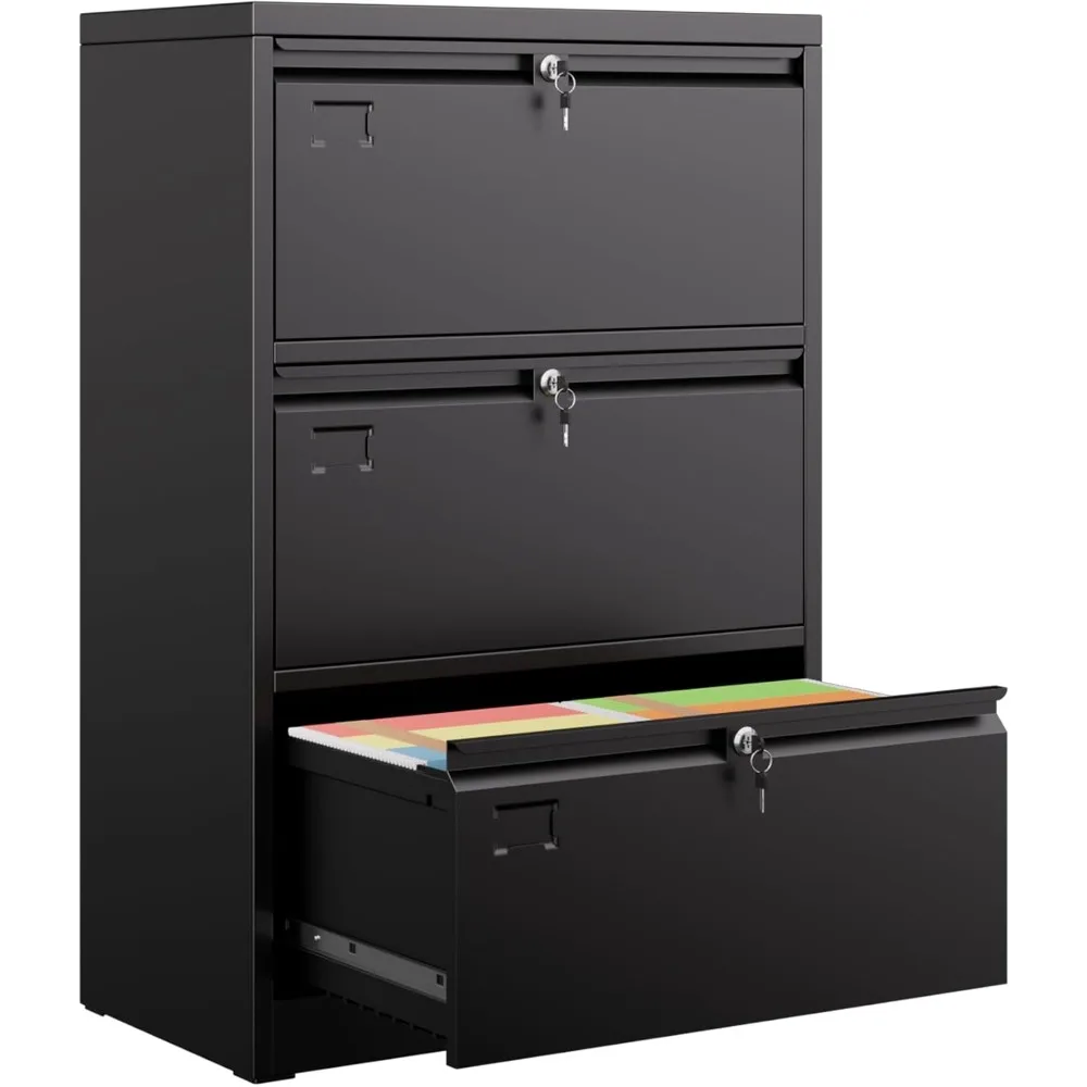 3 Drawer Lateral File Cabinet, Metal Wide Filing Cabinet with Independent Locks, Home Office Furniture for Hanging Files Letter/
3 Drawer Lateral File Cabinet, Metal Wide Filing Cabinet with Independent Locks, Home Office Furniture for Hanging Files Letter/