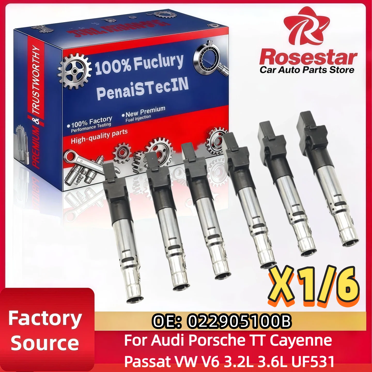 For Audi Porsche TT Cayenne Passat VW V6 3.2L 3.6L Ignition Coil UF531
For Audi Porsche TT Cayenne Passat VW V6 3.2L 3.6L Ignition Coil UF531