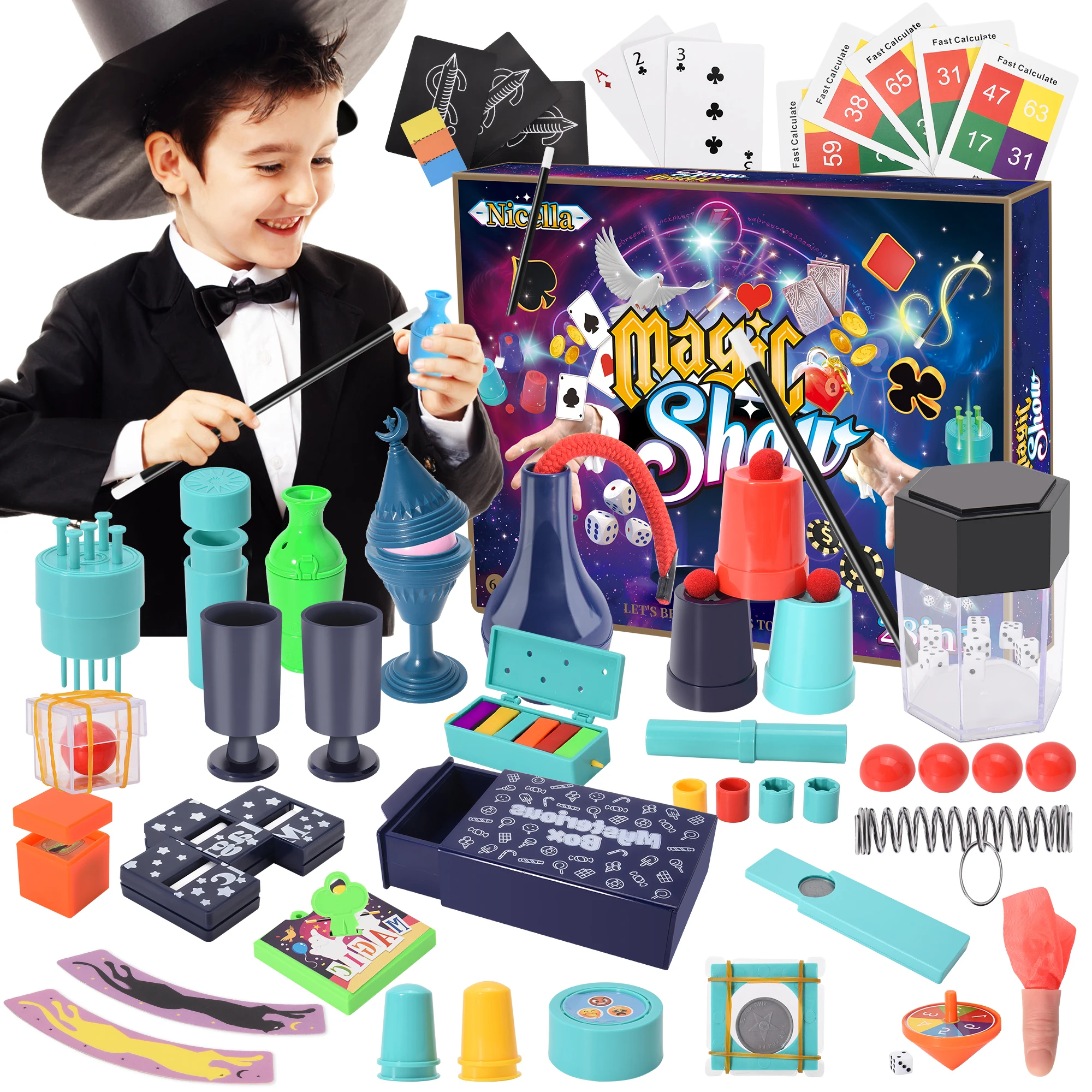 109+ Magic Set 28 in1 Magic SHOW Wand Toy Easy Tricks with Tutorial Videos Birthday Gifts for Kids Ages 6-8 8-10 10-12
109+ Magic Set 28 in1 Magic SHOW Wand Toy Easy Tricks with Tutorial Videos Birthday Gifts for Kids Ages 6-8 8-10 10-12