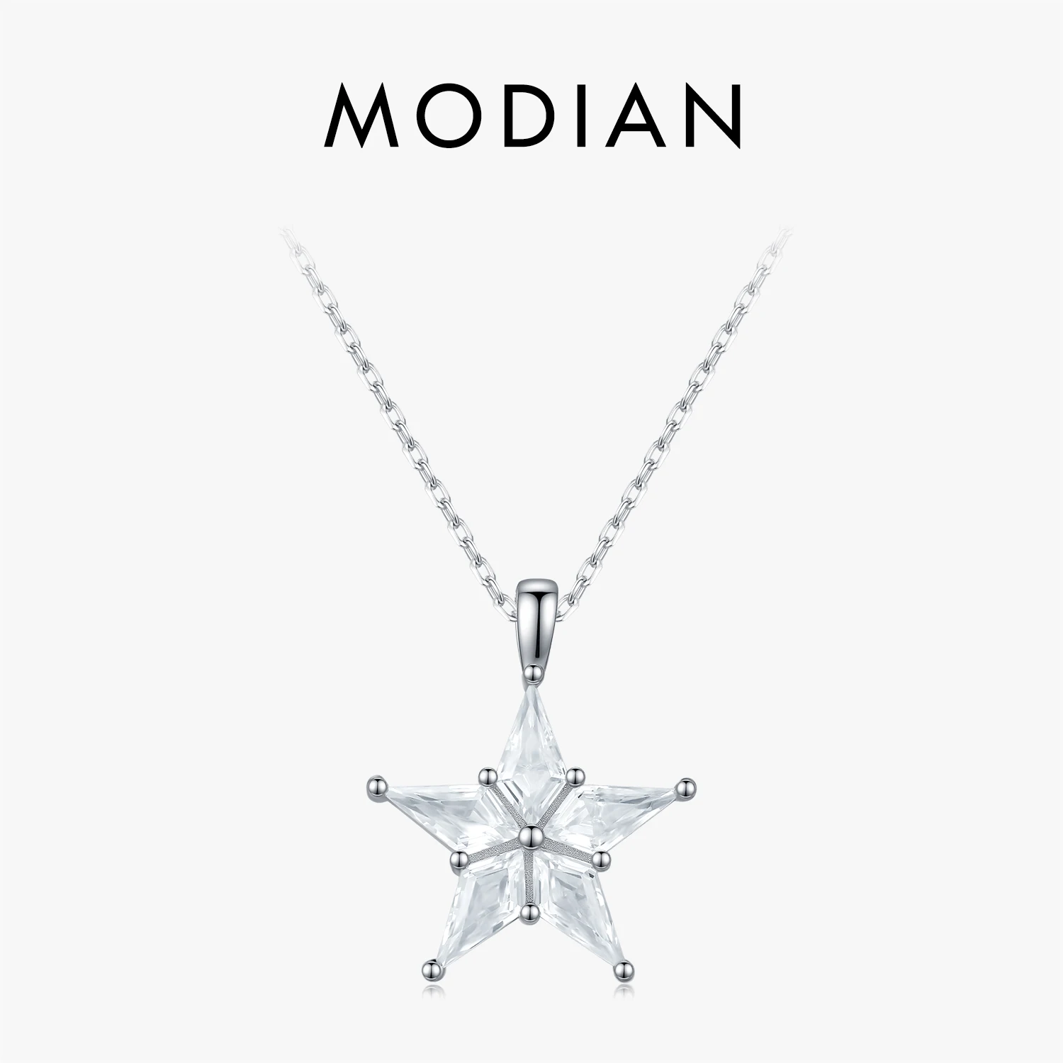 MODIAN 925 Sterling Silver Delicate Shinning Stars Necklace Clear Zirconia Stackable Pendant Necklaces For Women Fine Jewelry
MODIAN 925 Sterling Silver Delicate Shinning Stars Necklace Clear Zirconia Stackable Pendant Necklaces For Women Fine Jewelry