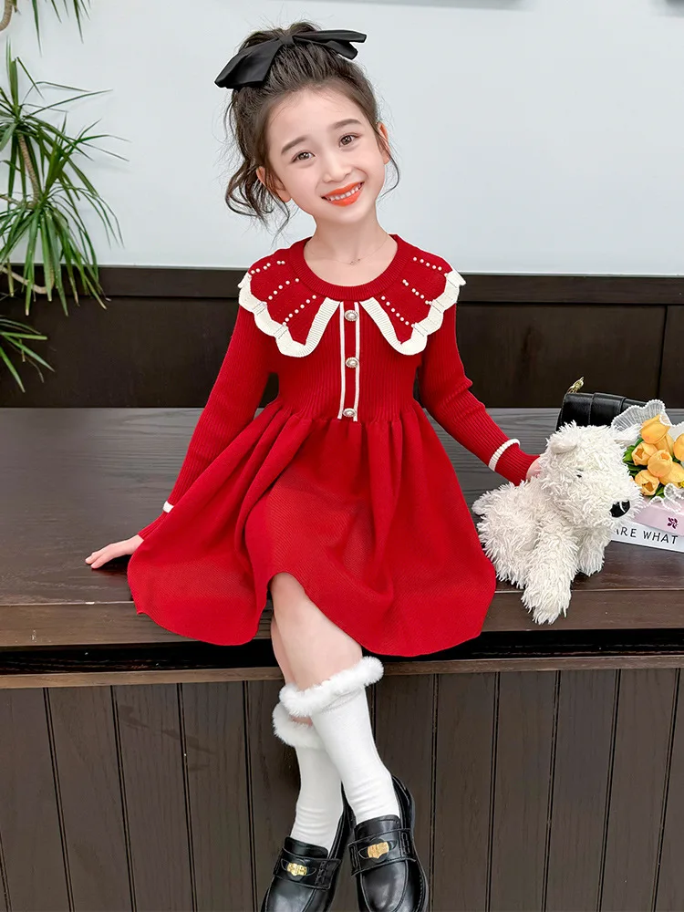 Girls' Sweater Dress Spring and Autumn New Fashionable Knitted Princess Dress for Baby Girls
Girls' Sweater Dress Spring and Autumn New Fashionable Knitted Princess Dress for Baby Girls