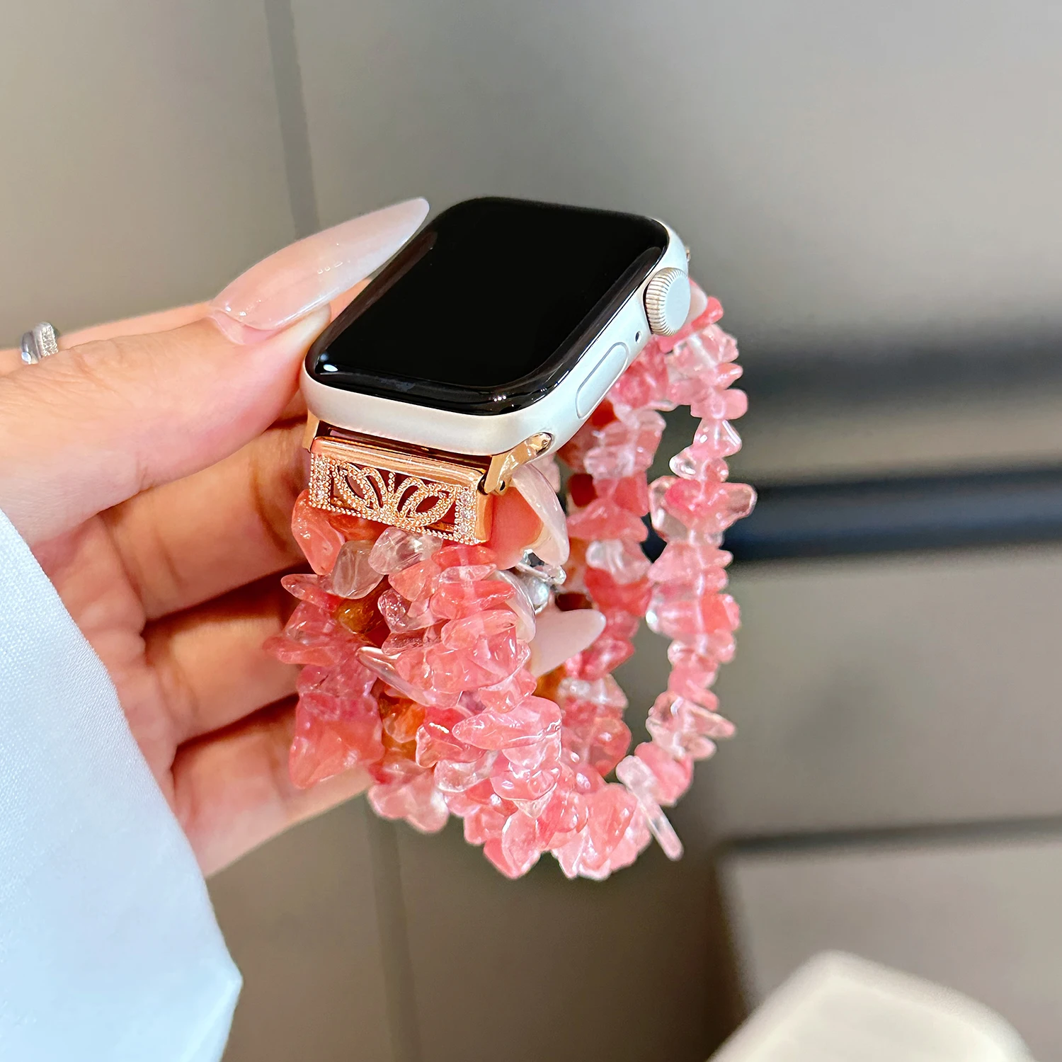 2025 Summer Crystal Stone Bracelet for Apple Watch 46/45/44/42/41/40/38 Ultra Irregular Raw Stone Strap for iwatch10 9 8 7 6 5 4
2025 Summer Crystal Stone Bracelet for Apple Watch 46/45/44/42/41/40/38 Ultra Irregular Raw Stone Strap for iwatch10 9 8 7 6 5 4