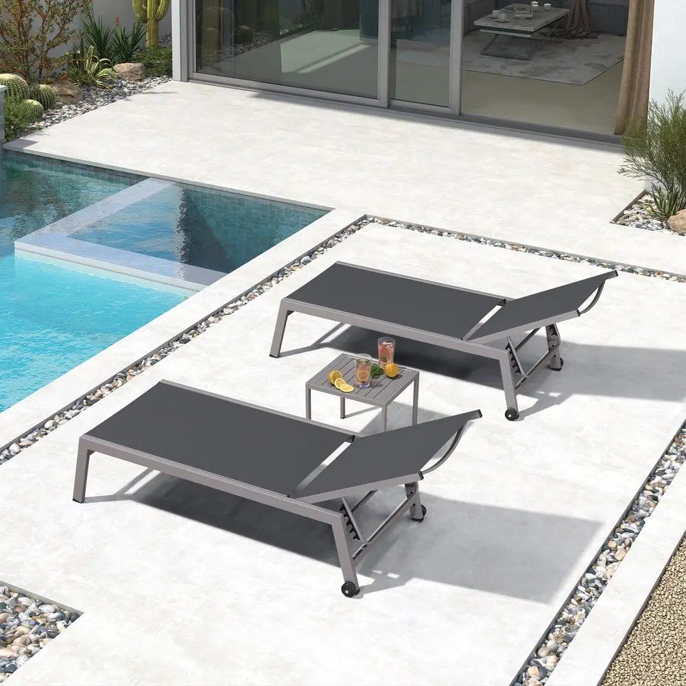 Outdoor Chaise Lounge Set for 2 Oversized Pool Lounge Chairs with EasytoMove Wheels and Adjustable Backrest Extra Large Patio L
Outdoor Chaise Lounge Set for 2 Oversized Pool Lounge Chairs with EasytoMove Wheels and Adjustable Backrest Extra Large Patio L